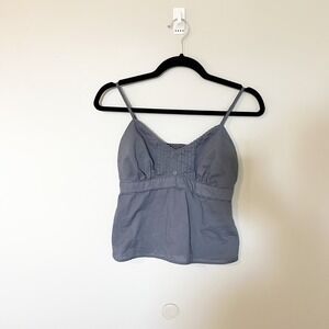 Hollister baby doll cropped bue tank top women's small